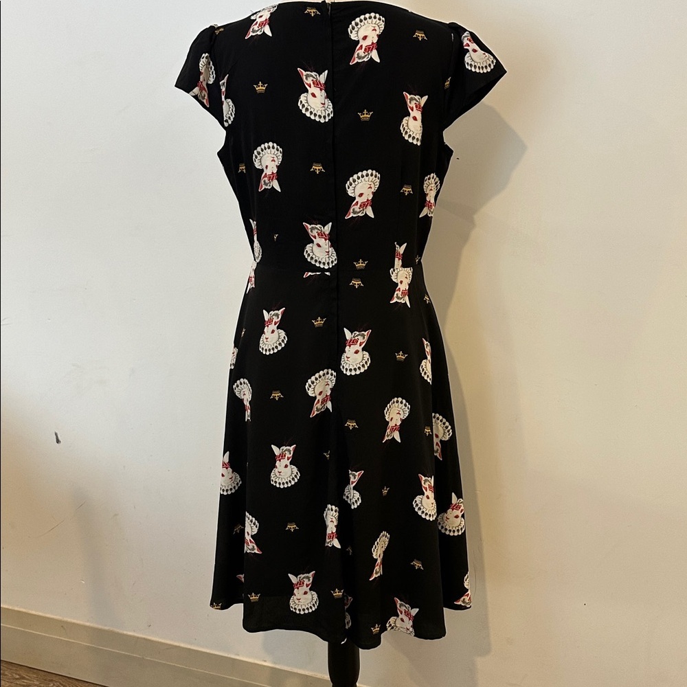 Revival Black Queen of Hearts Rabbit Women's Skater Style Dress M - Picture 3 of 7